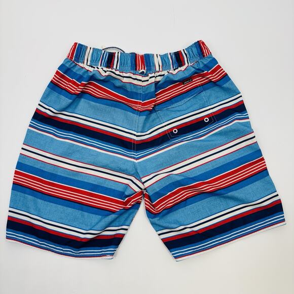 Johnnie O Swim Suit Trunks Men’s Medium M Multicolor Stripe Lined Pockets Board - Picture 2 of 6